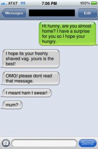 The awkward moment when you text this to your mum...